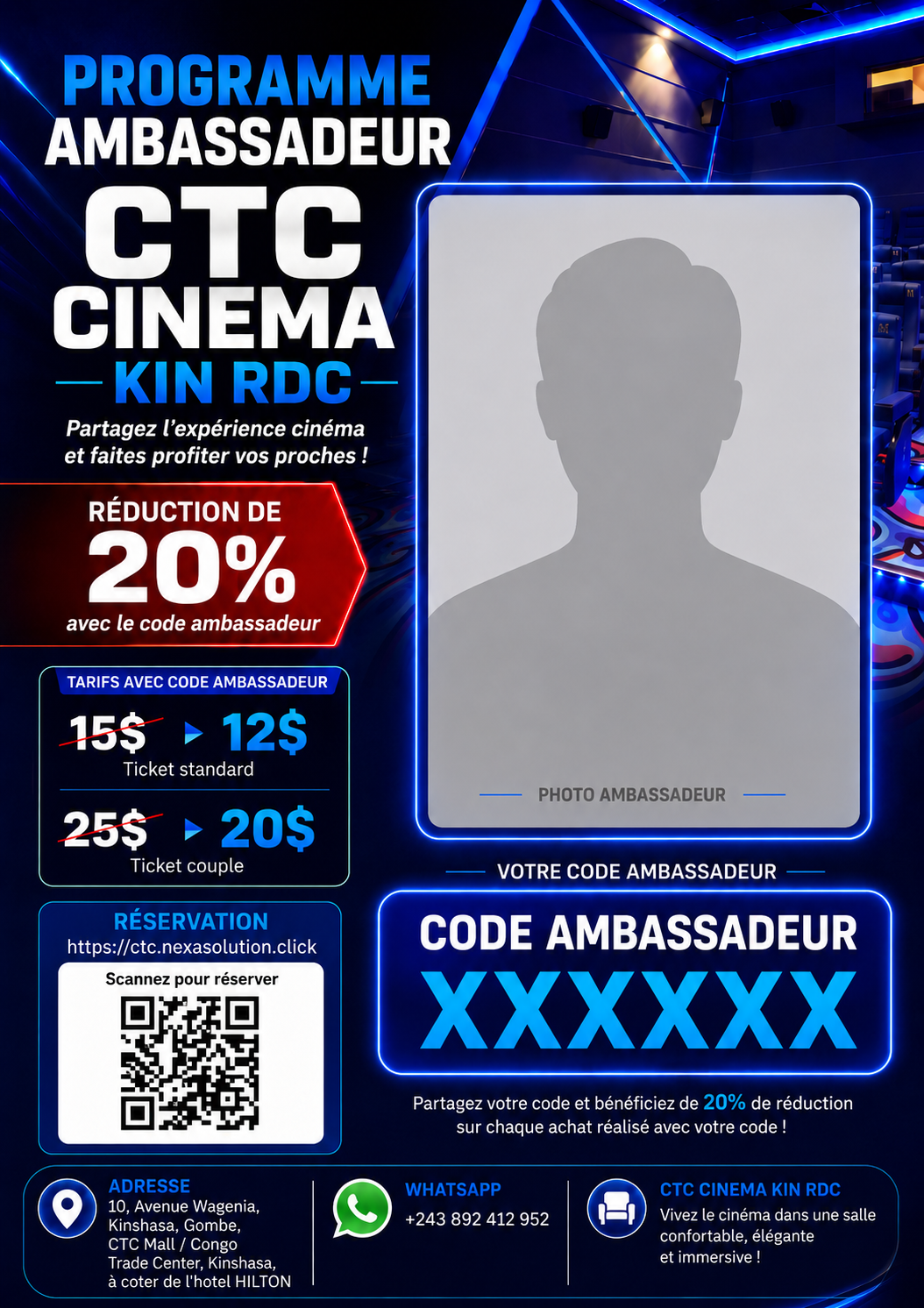 Exemple de visuel ambassadeur CTC CINEMA