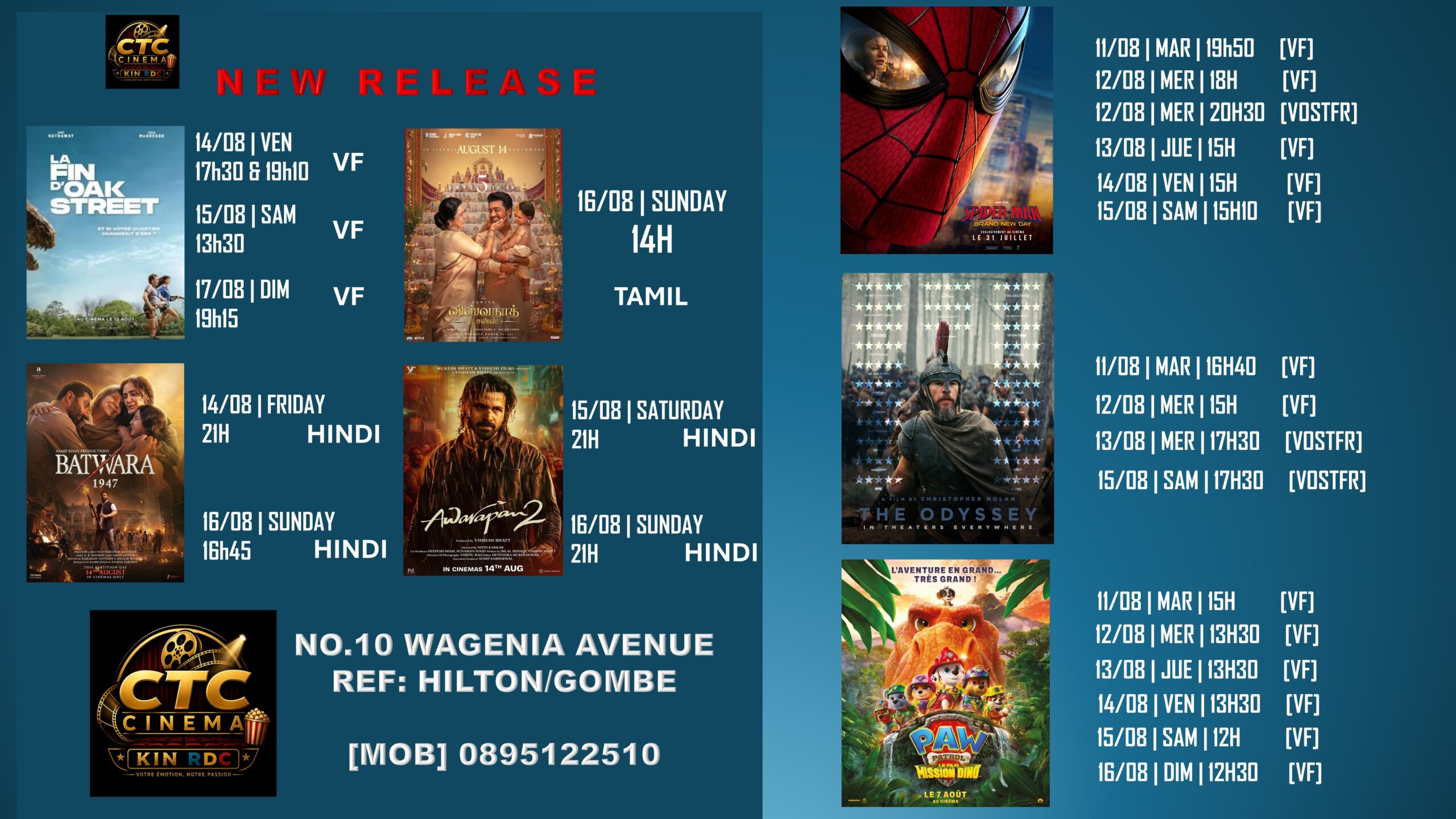 Programme CTC CINEMA KIN RDC