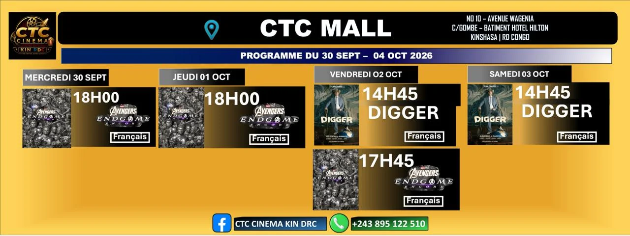 Programme CTC CINEMA KIN RDC