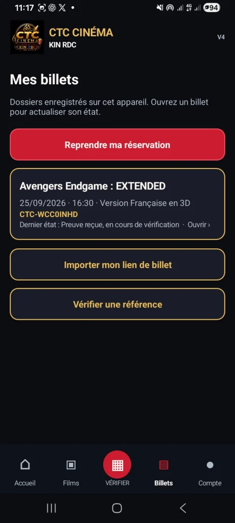 Capture d’écran de CTC CINÉMA, vue 4